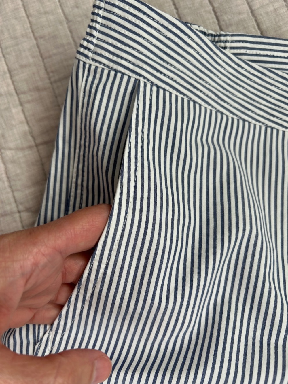 Sid mashburn Zip-Front Mid-Length Swim Short Blue/White Seersucker 34” men’s - Picture 8 of 16